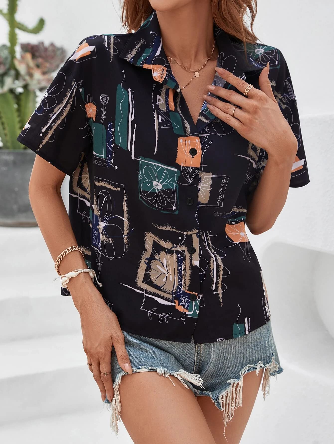 Stylish DHRUVI TRENDZ Women's Long Sleeve Oversized Shirt - Casual Loose Fit Tunic Top for Everyday Wear | Perfect for Work, Outings & Relaxing at Home