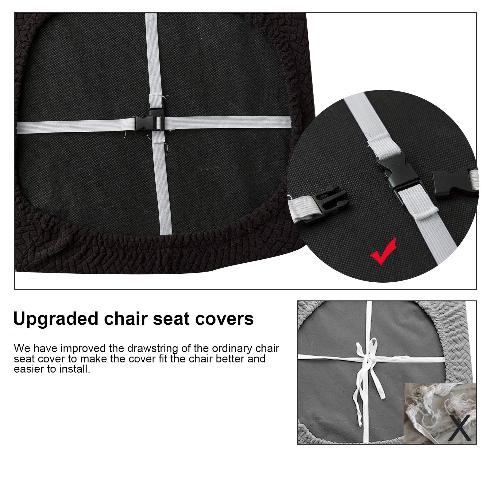 Black Genina Dining Chair Covers (4 Pcs) - Waterproof & Stylish for Kitchen & Dining Room