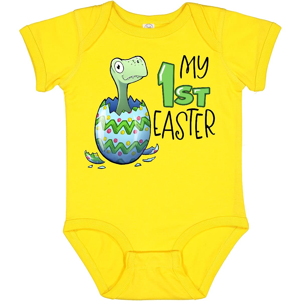 Inktastic My 1st Easter Dinosaur Hatching Easter Egg Baby Bodysuit - Cute Dino Themed Easter Outfit for Infants & Toddlers - Perfect for Easter Egg Hunts, Family Photos & Holiday Celebrations