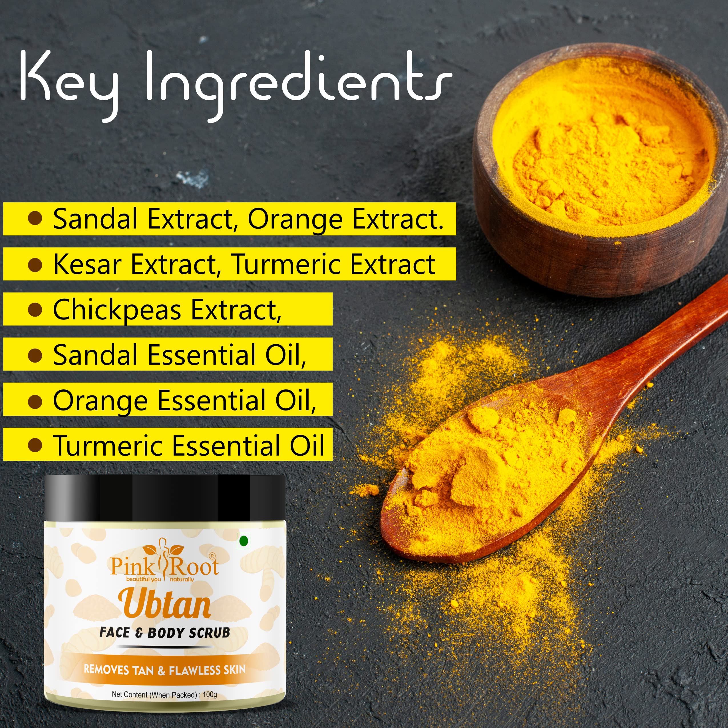 Pink Root Ubtan Face & Body Scrub 100g - Natural Exfoliating Cleanser for Glowing Skin | Perfect for Spa Day & Self-Care Routine