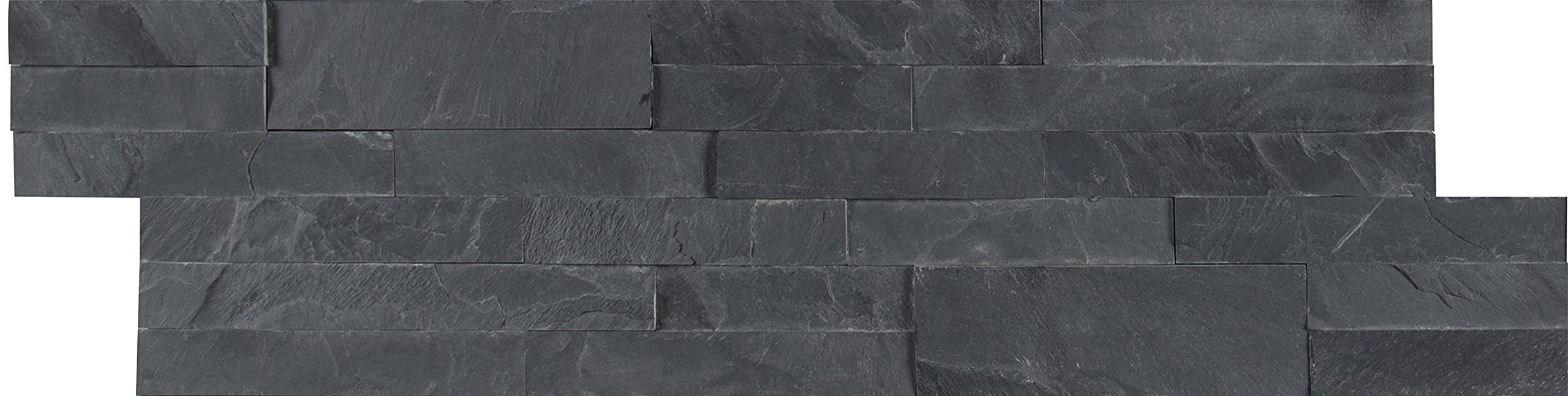 MSI Midnight Ash Veneer 22 x 6 Inch Slate Peel & Stick Splitface Wall Tile - Self-Adhesive Backsplash for Kitchen, Bathroom, Bedroom & Accent Walls - Easy Install Gray-Dark Stone Look - Perfect for Home Renovation & DIY Projects