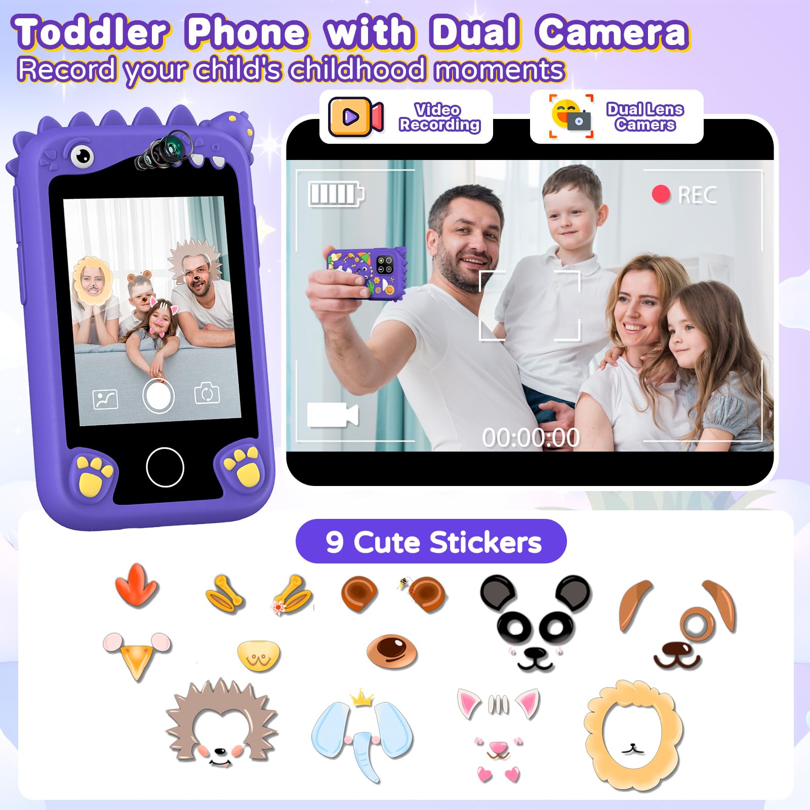 Best Kids Smart Phone Toy for Boys & Girls Ages 3-8 - Touchscreen Learning Phone with Camera, Music & Games - Perfect Birthday Gift for Toddlers & Preschoolers - Pretend Play, Early Education & Travel Entertainment