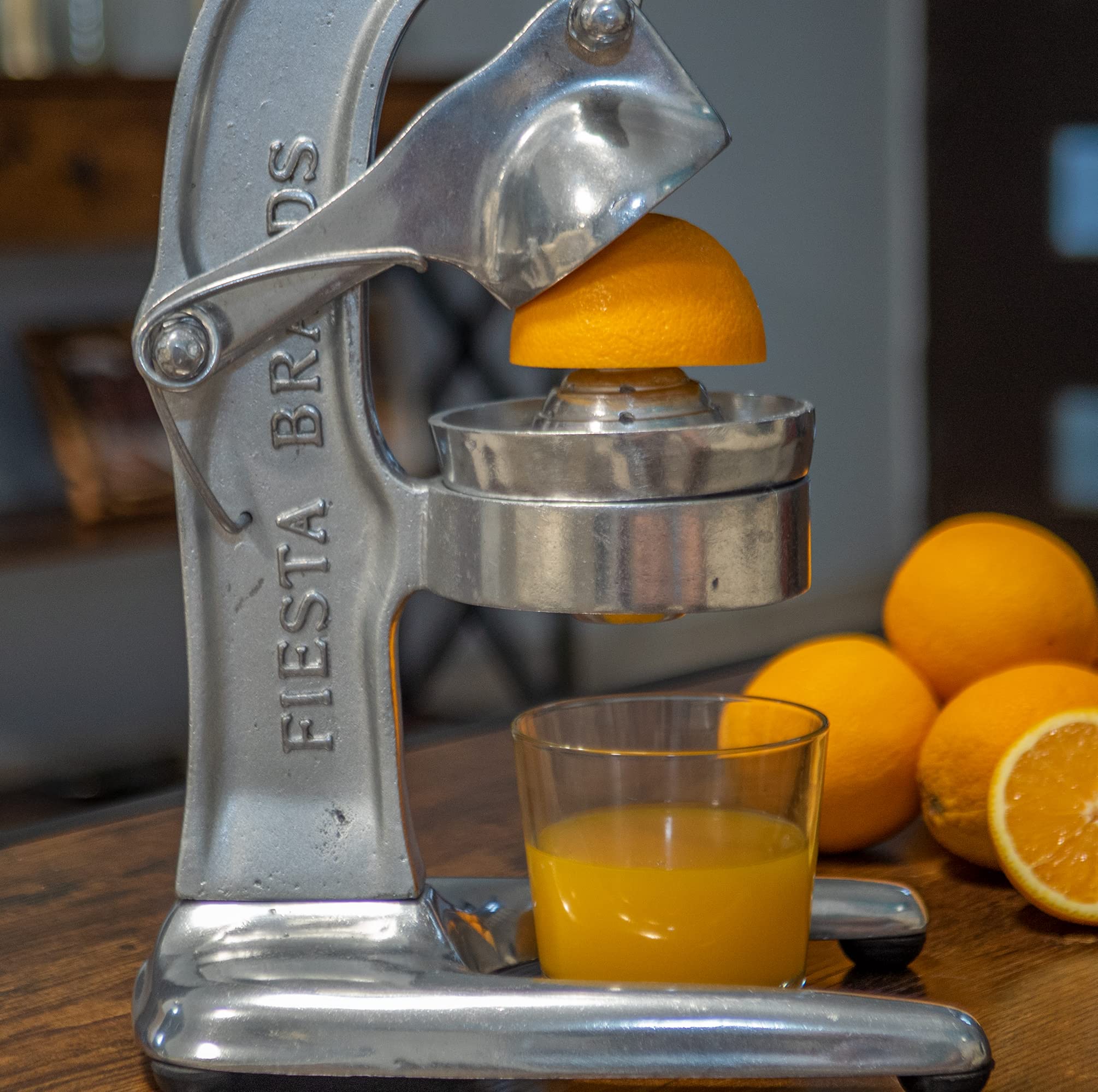 Premium Vintage Cast Aluminum Citrus Juicer - Mexican Orange & Lemon Press Machine for Fresh Juice - Large Antique Style Countertop Squeezer (Sky Blue) - Perfect for Homemade Lemonade, Cocktails & Healthy Drinks