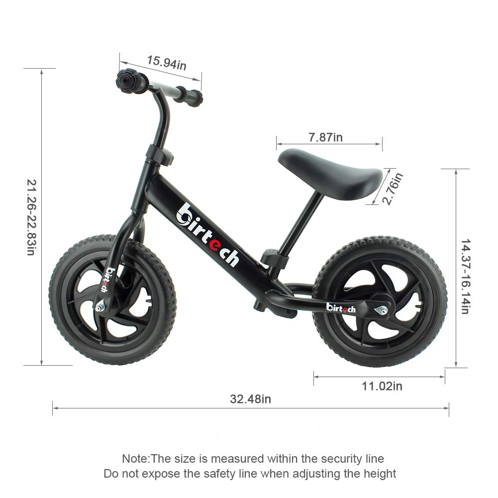 **12 Inch Balance Bike for Toddlers 2-5 Years Old - Adjustable Seat Height, Airless Tires, No Pedal Training Bicycle for Boys & Girls - Perfect for Indoor & Outdoor Play, Learning to Ride**