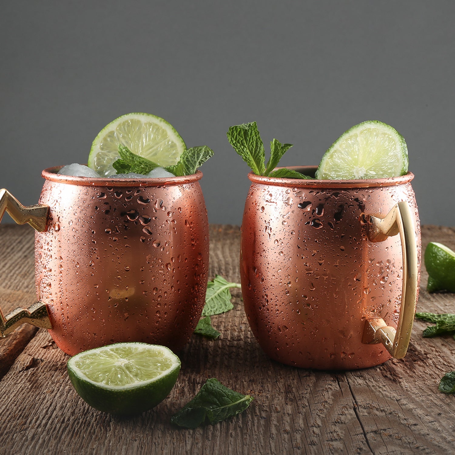 Premium Copper Moscow Mule Mugs Set of 4 - 18oz Hammered Copper Cups with Insulated Handles - Perfect for Cocktails, Iced Drinks & Home Bar Entertaining