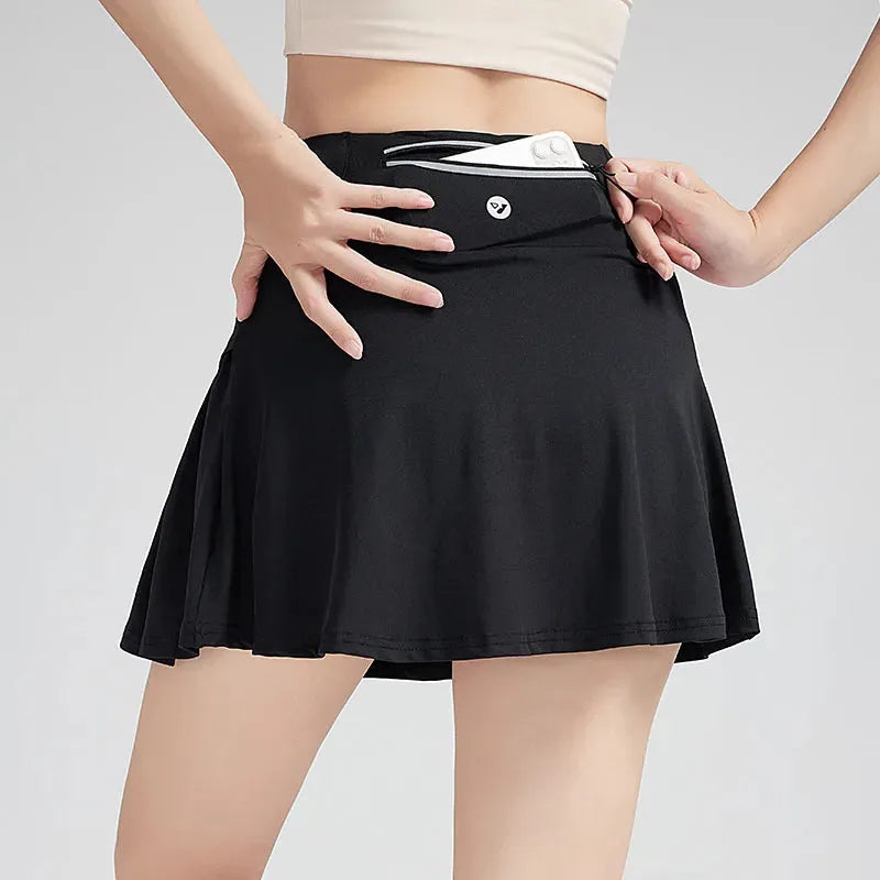 Women's 2-in-1 Yoga Shorts with Skirt - High Waist Workout Tights & Gym Leggings for Running, Pilates & Active Wear | Moisture-Wicking Lycra Sportswear