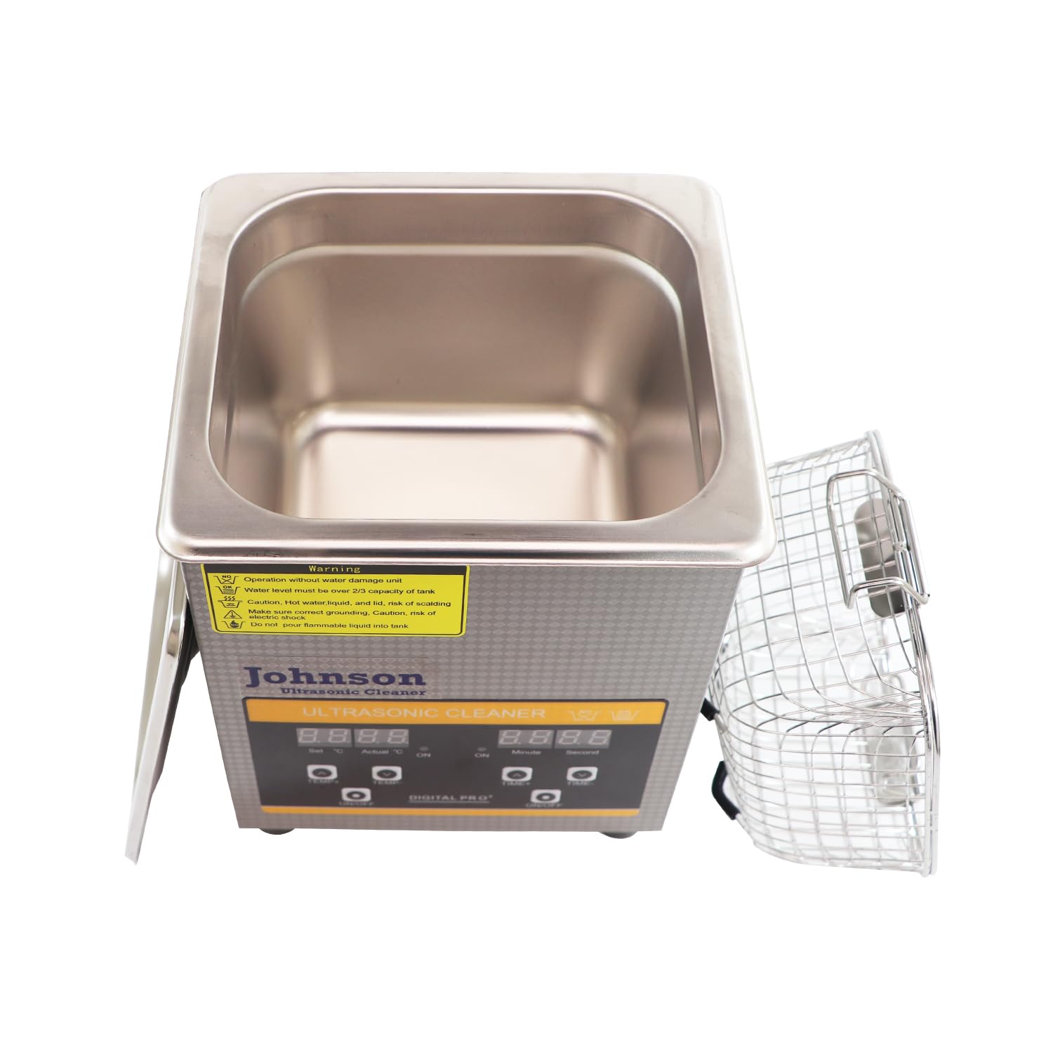 Johnson Professional 2L Ultrasonic Cleaner with Digital Timer & Heater - 40kHz Jewelry, Denture, Watch & Eyeglass Cleaner - Perfect for Home, Dental Clinics & Jewelry Stores