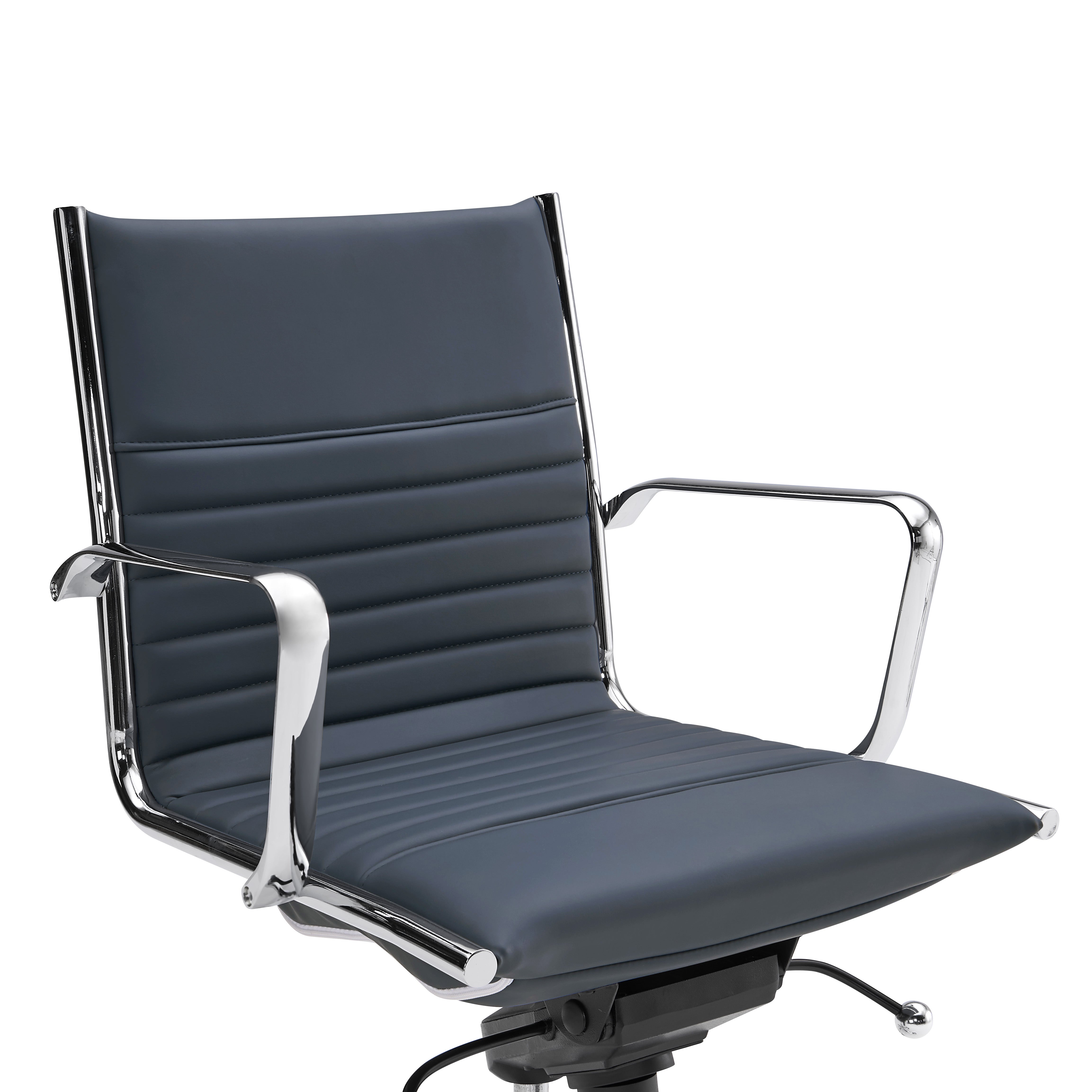 Dirk Low Back Office Chair with Chromed Steel Base - Ergonomic Mesh Desk Chair for Home & Office Workspaces - Perfect for Long Hours of Computer Work, Gaming, and Study Sessions