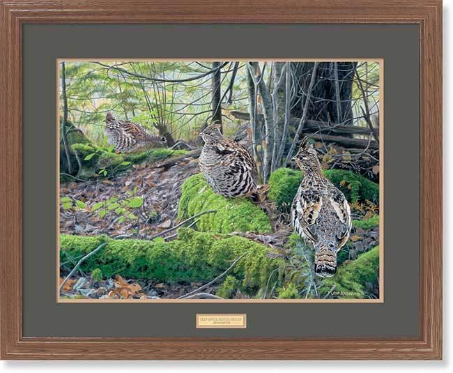 Deep Cover Ruffed Grouse GNA Premium Print - High Quality Wildlife Art for Home Decor, Office Wall Art & Hunting Lodge Decoration