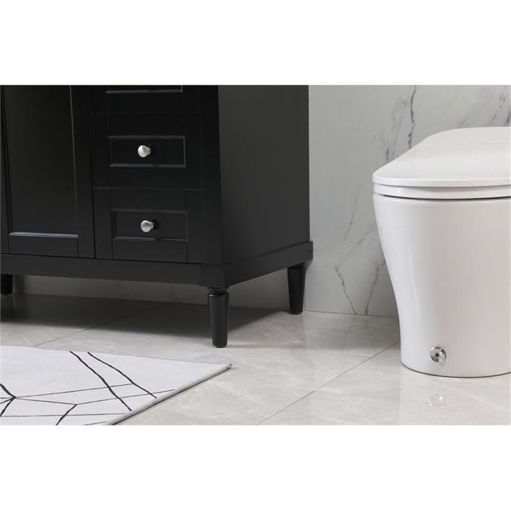 42 Inch Modern Bathroom Vanity with Sink - Elegant Black Storage Cabinet for Bathroom Organization | Perfect for Small Spaces, Powder Rooms & Master Baths
