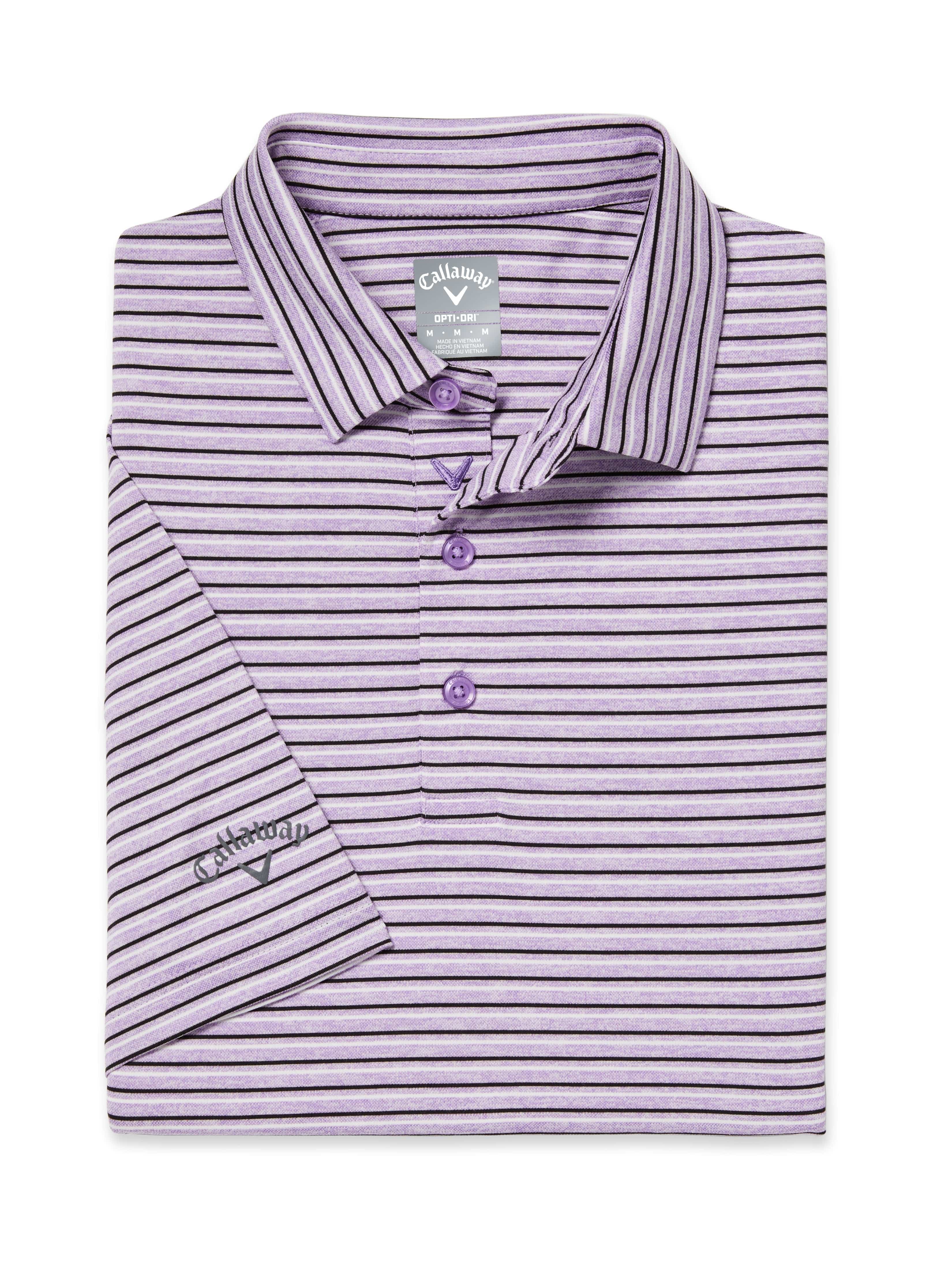Men's Soft Touch Stripe Golf Polo Shirt - Breathable Moisture-Wicking Performance Shirt for Golf, Tennis & Casual Wear