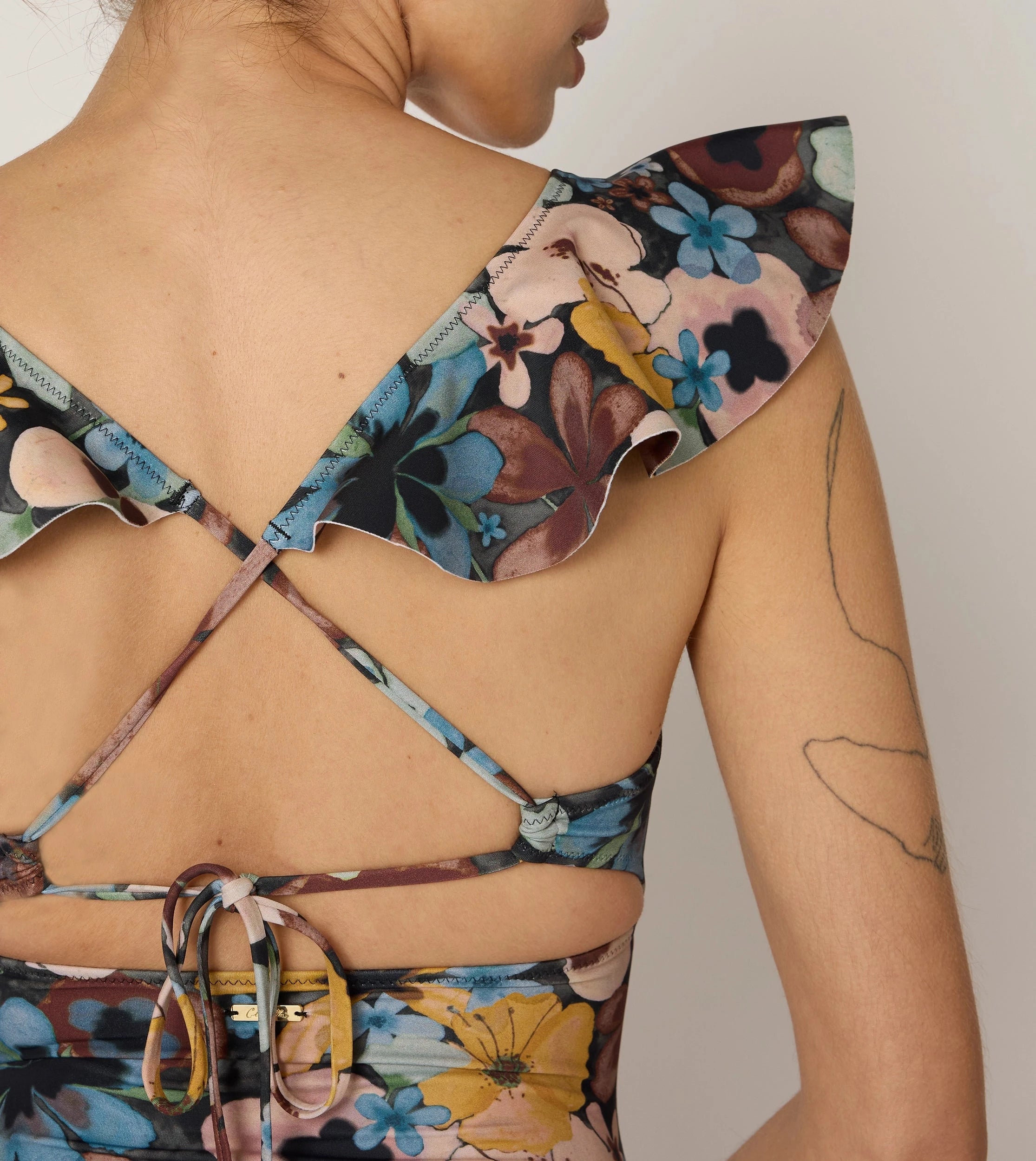 Harlow One Piece Swimsuit | Floral Print Foraged Violets Design - Perfect for Beach Vacations, Pool Parties & Summer Getaways