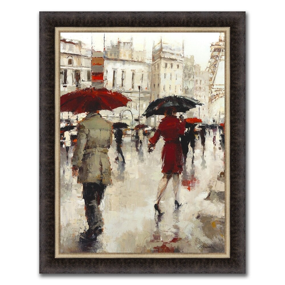 Paris Goodbye Framed Wall Art - Acrylic Finish Canvas Painting Print - Perfect for Living Room, Bedroom & Office Decor