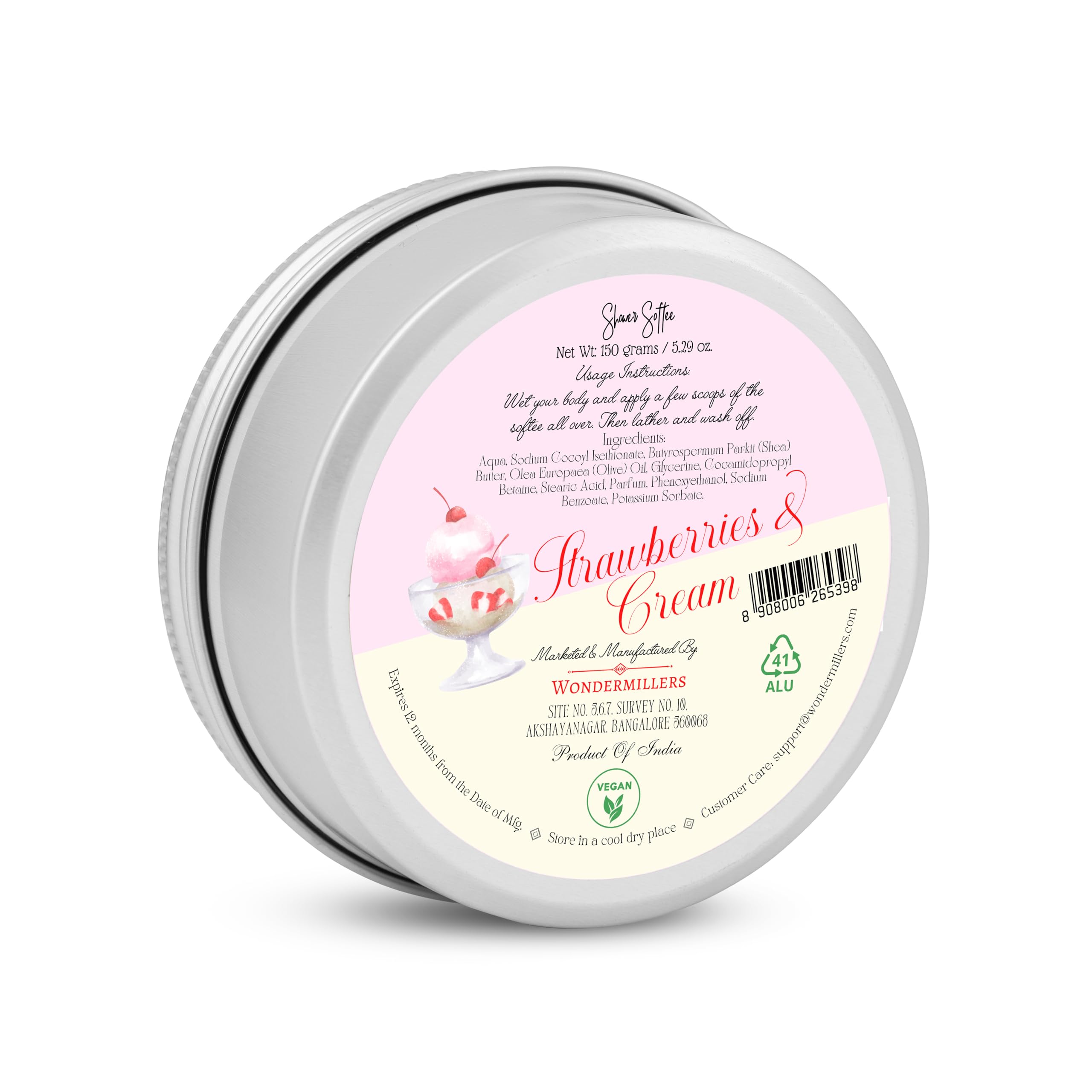 Strawberries & Cream Shower Softee™ - Ultra Soft Whipped Body Wash for Dry Skin | Luxurious Bath & Shower Gel with Sweet Berry Scent | Perfect for Relaxing Spa Nights & Gift Sets