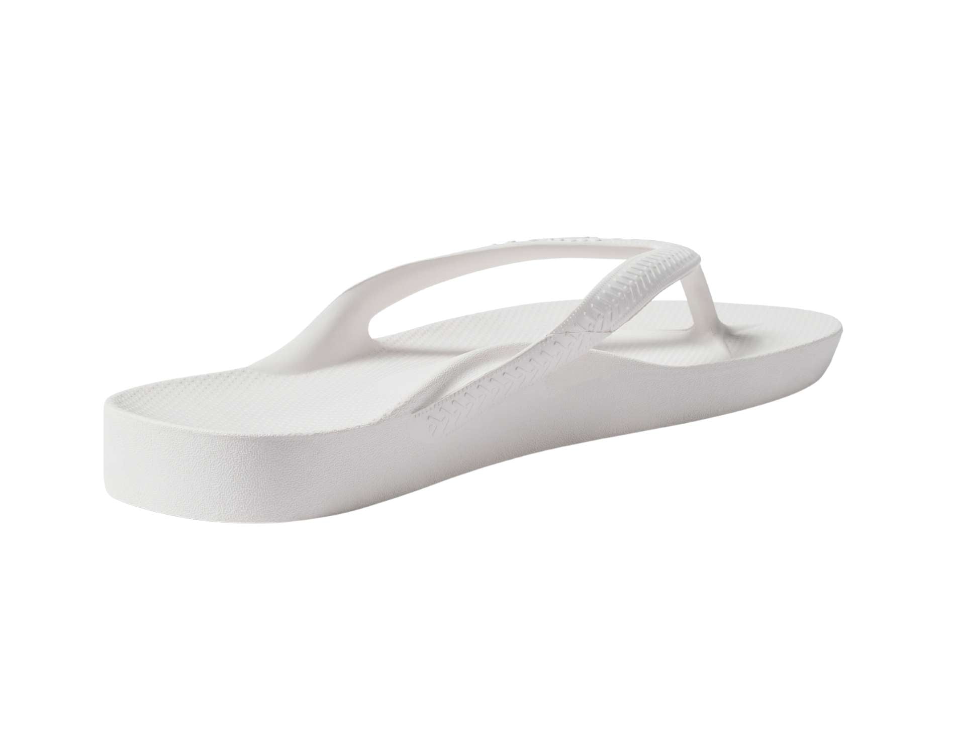 Archie's Arch Support Thongs for Women - Comfortable White Flip Flops with Orthotic Insoles - Perfect for Beach, Pool & Summer Walking