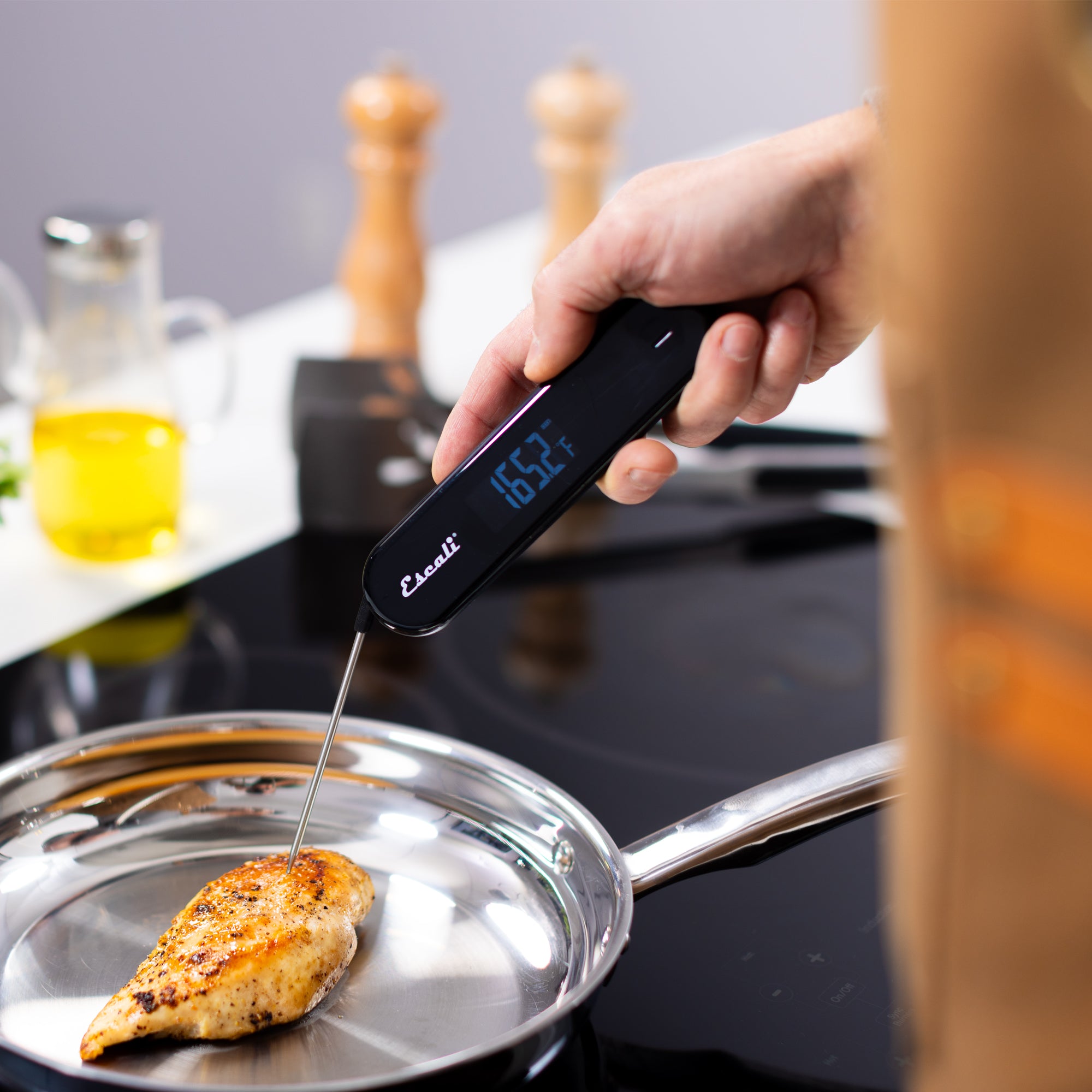 Stelo Waterproof Digital Folding Thermometer for Cooking, Meat, BBQ & Pool - Instant Read Food Thermometer with Backlit LCD Display | Perfect for Grilling, Baking & Outdoor Activities