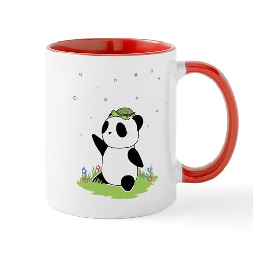 White/Red Inside - Turtle On A Panda Mug