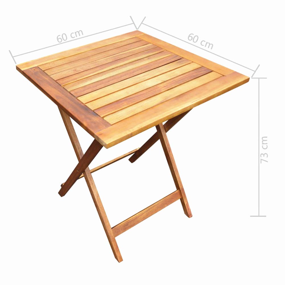3-Piece Acacia Wood Bistro Table Set for Outdoor Patio - Solid Wood Dining Furniture Without Cushions - Perfect for Garden, Balcony, and Backyard Relaxation