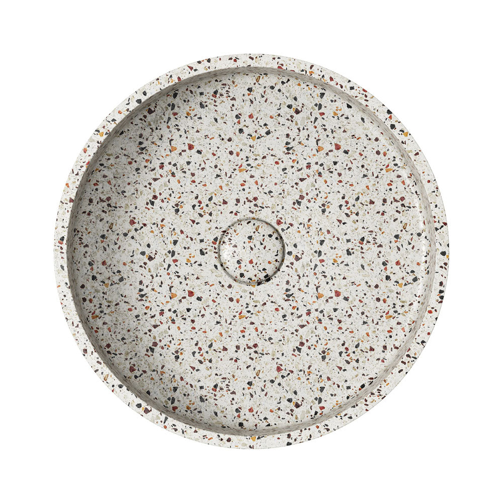 Fienza RB199TZ Jada Concrete Above Counter Basin - Modern Terrazzo Sink for Bathroom Vanity | Perfect for Contemporary Home Decor & Luxury Interior Design