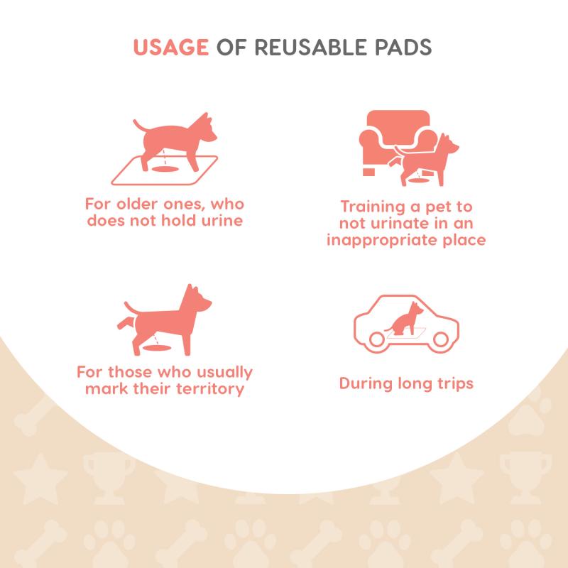 Misoko Washable Reusable Dog Pee Pads with Paw & Bone Design - Super Absorbent Puppy Training Pads for Crate, Bed & Housebreaking - Indoor/Outdoor Use for Small, Medium & Large Dogs