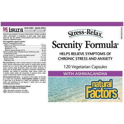 Natural Factors Stress Relax Serenity Formula 120 Veggie Caps - Herbal Supplement for Anxiety Relief & Relaxation - Perfect for Daily Stress Management & Better Sleep