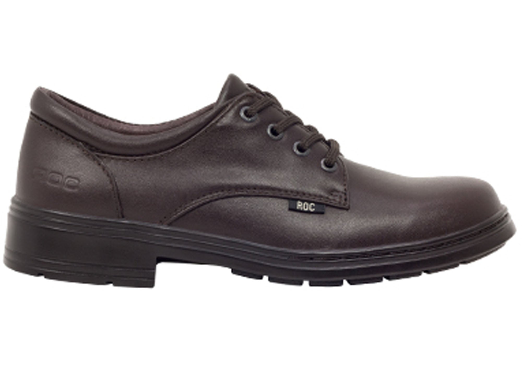 ROC Larrikin Junior Kids Brown Leather School Shoes - Comfortable & Durable for Boys & Girls - Perfect for Classroom, Playground & Daily Wear