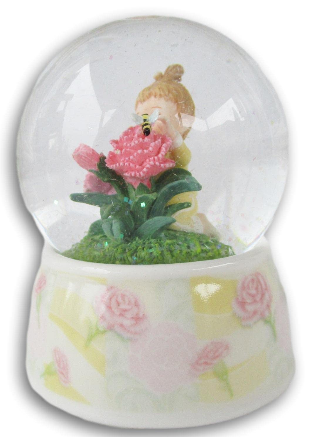 Twinkle Water Globe with Carnations & Bumblebee - 3.5
