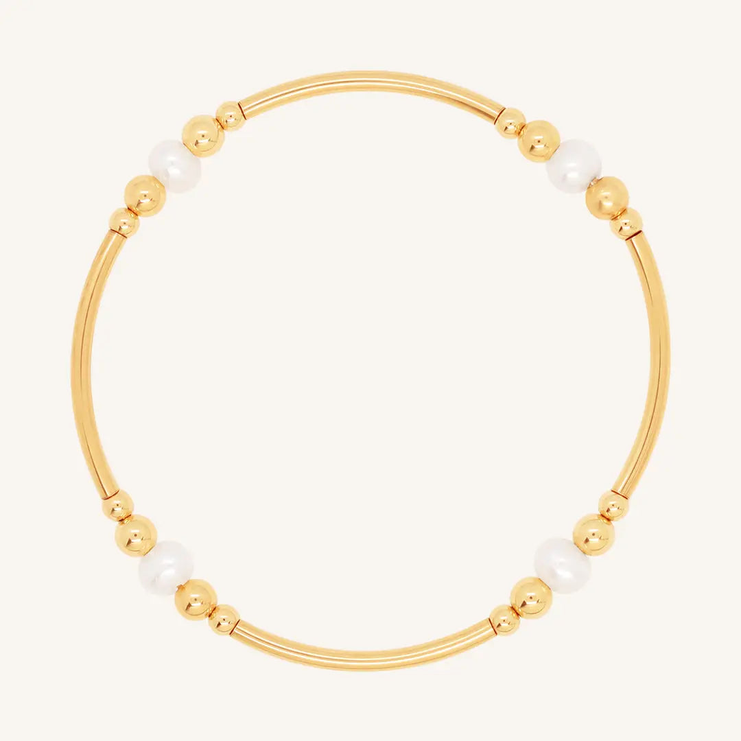 Nora Pearl Bracelet - Elegant Natural Stone Jewelry for Women, Healing Crystal Bracelet for Positive Energy & Potential - Perfect for Meditation, Yoga & Everyday Wear