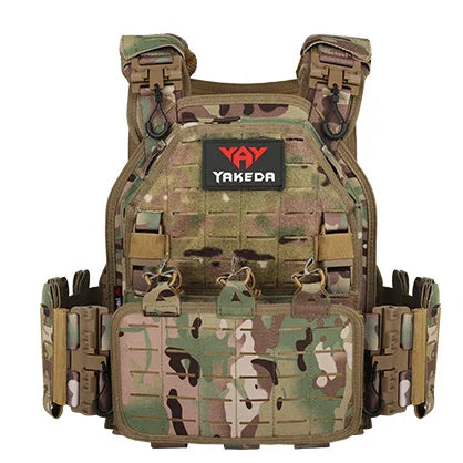 MC Camo Tactical Combat Vest - Adjustable Plate Carrier for Military, Hunting & Airsoft | Lightweight Body Armor for Outdoor Adventures & Survival Gear