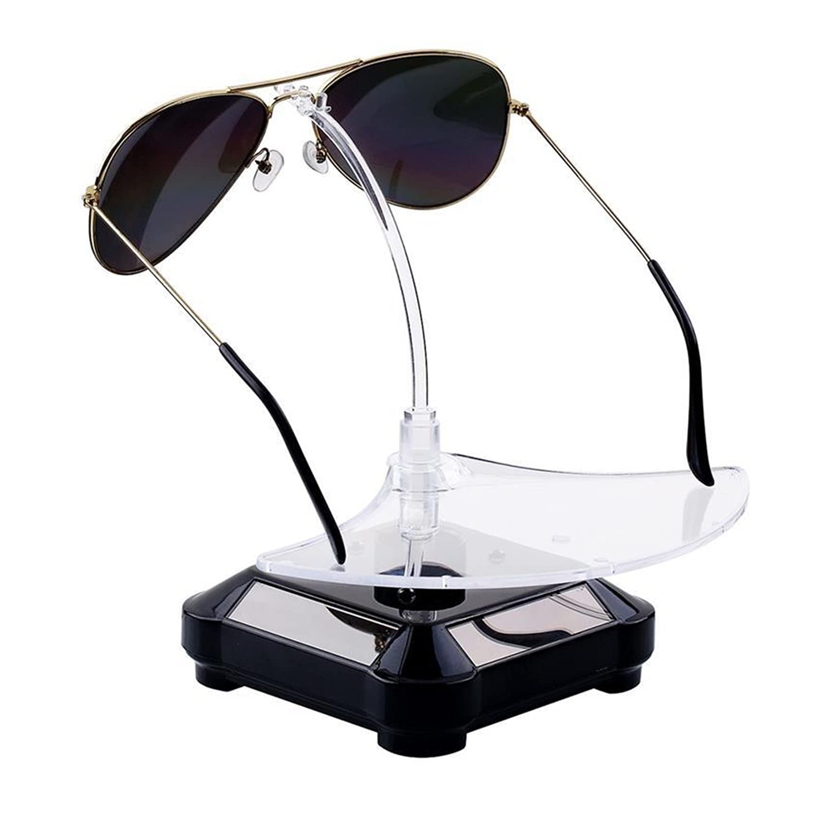SHIJIE1701AA Black Rotating Eyeglasses Display Stand - 360° Creative Sunglasses Organizer Holder for Retail Store Window Display & Home Storage - Perfect for Eyeglasses, Sunglasses & Optical Frames Showcase