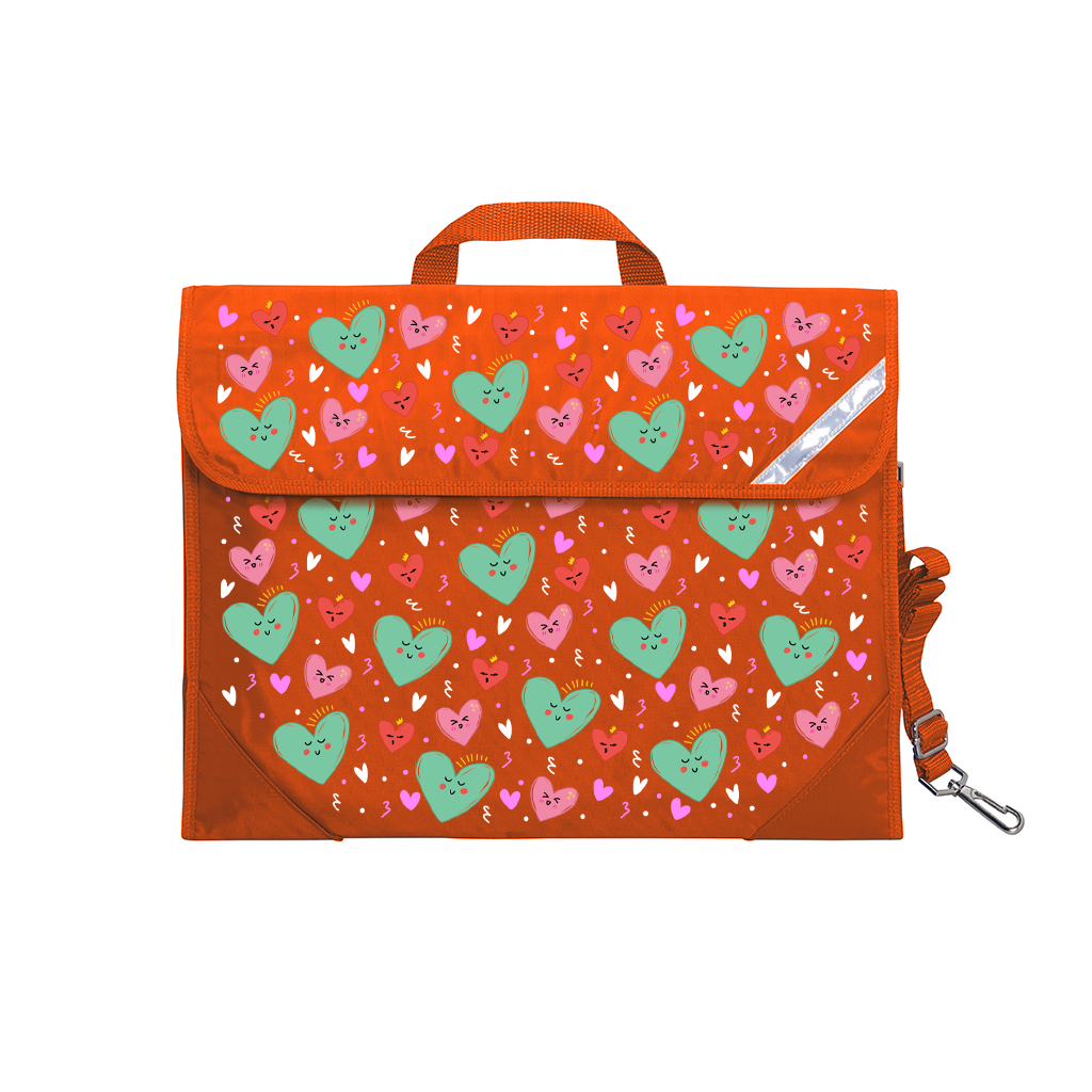 Sweet Hearts Safety Library Bags for Kids - Durable Book Bags with Reinforced Handles for School, Travel & Daily Use - Perfect for Carrying Books, Toys & Essentials
