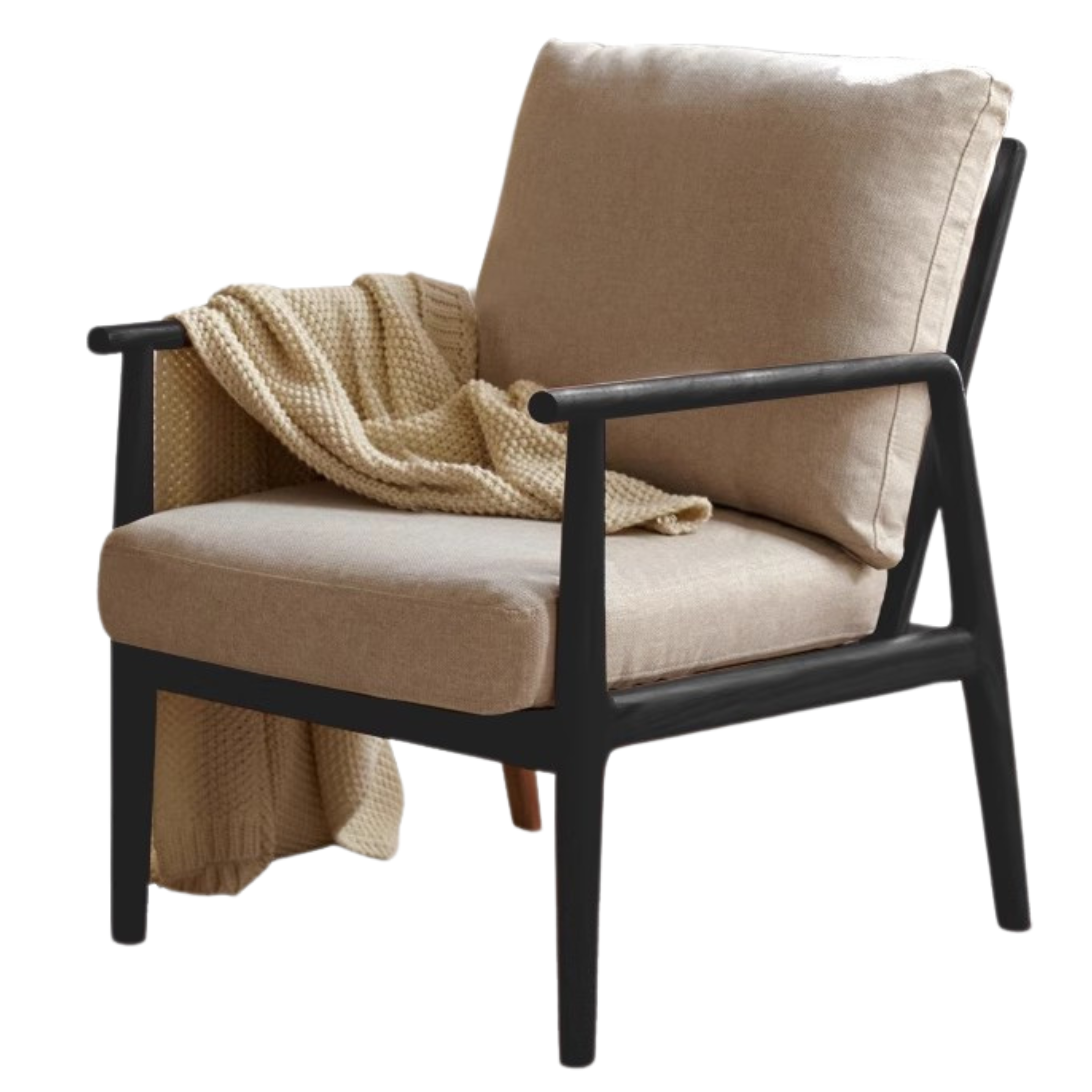 25.6x29.9x35.4 inch / 65x76x90сm / fabric gravel white Oak smoke color / Oak sofa chair