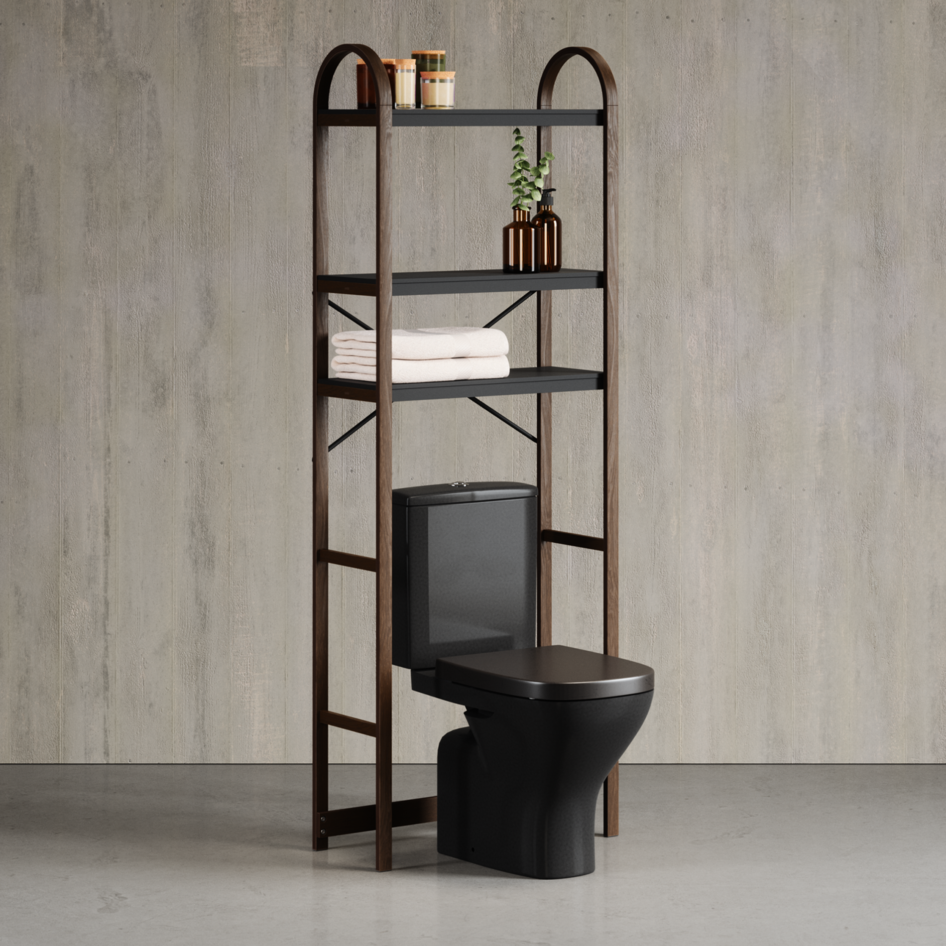 Bellwood Over the Toilet Shelf - Space Saving Bathroom Storage Organizer for Towels, Toiletries & Decor - Perfect for Small Bathrooms & Powder Rooms