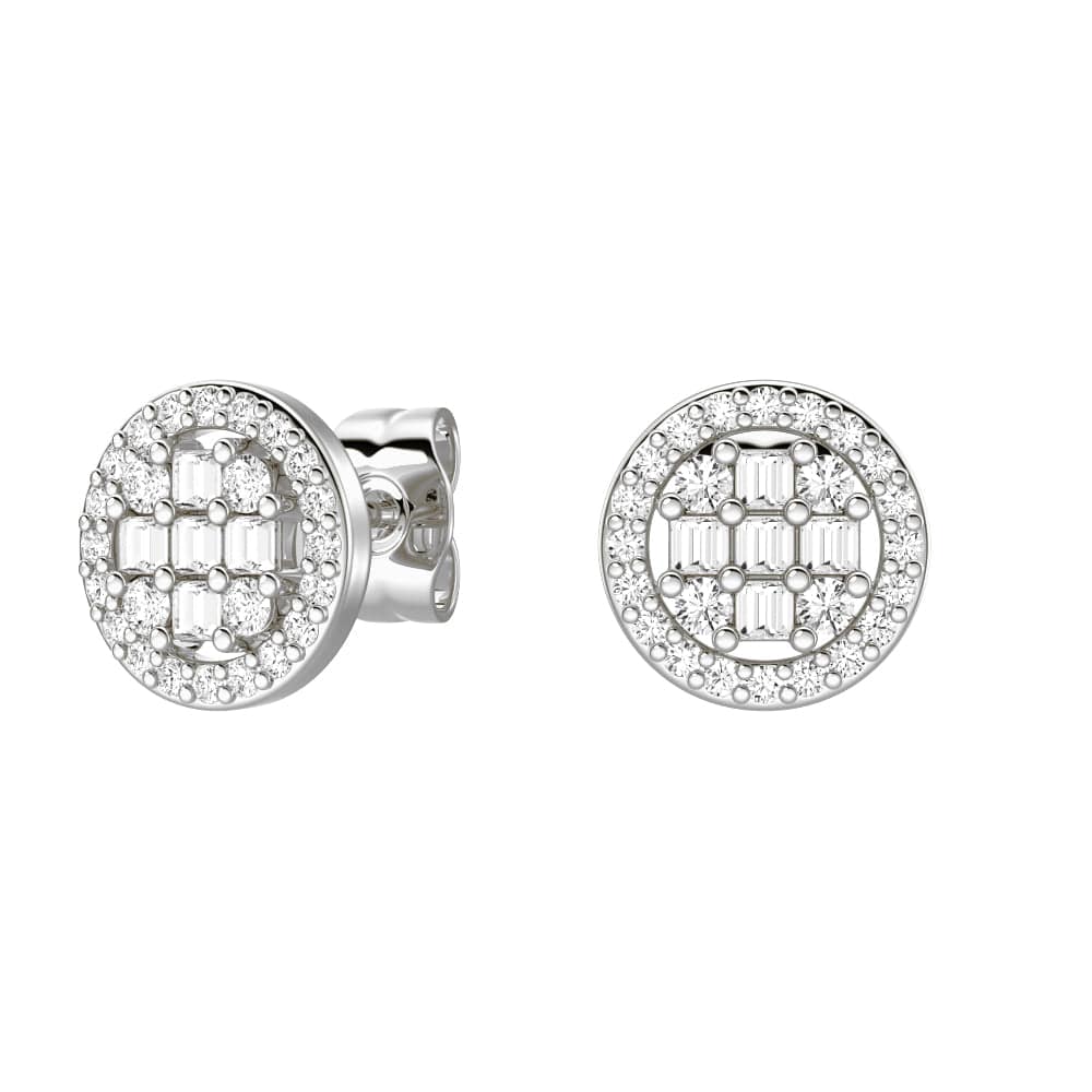 Lab Grown Diamond Infinity Halo Stud Earrings - Circle Cluster Design for Women | Perfect for Weddings, Anniversaries & Special Occasions