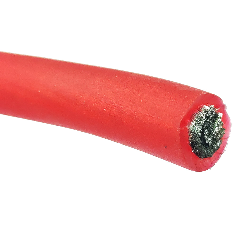 4 AWG 100ft Red Pure Copper Oxygen-Free Silver Tinned Twisted Wire Spool - Heavy Duty Power Cable for Car Audio, Solar Panels & Marine Applications