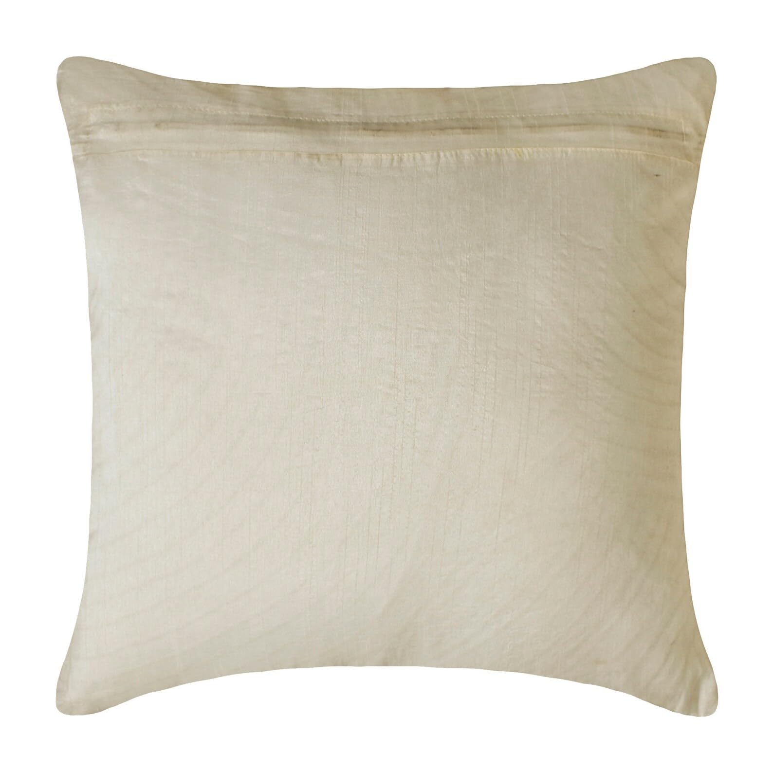 The HomeCentric Ivory Sparkly Glitter Pillow Shams with Sequins & Beads - 24x24 Inch (60x60 cm) Square Silk Decorative Pillow Covers - Gold Glamorous Striped Design for Easter, Bedroom, Living Room & Home Decor