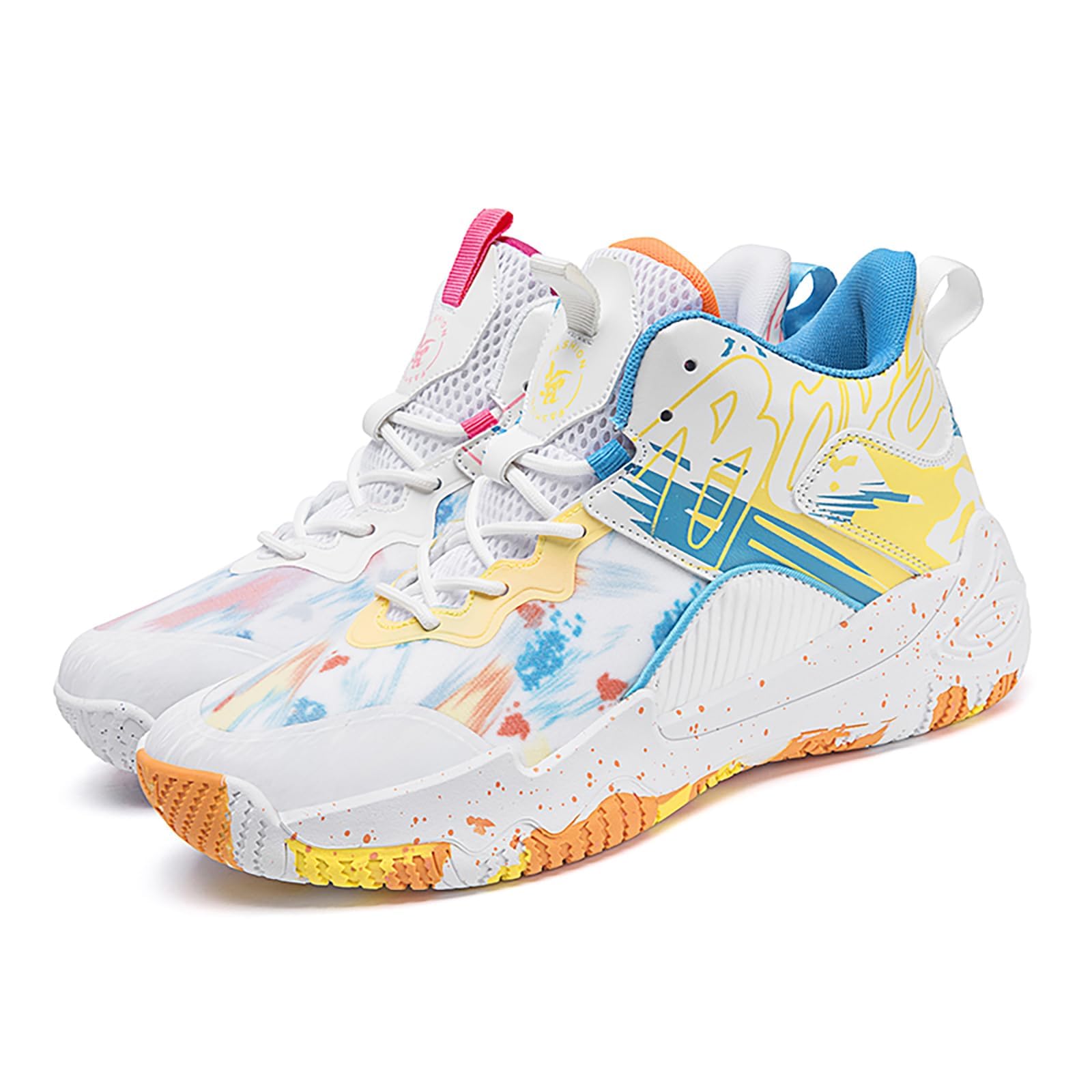 Best Basketball & Running Sneakers for Women & Men - High Rebound Non-Slip Sport Shoes with Colorful Painting Design | Perfect for Gym, Court & Casual Wear