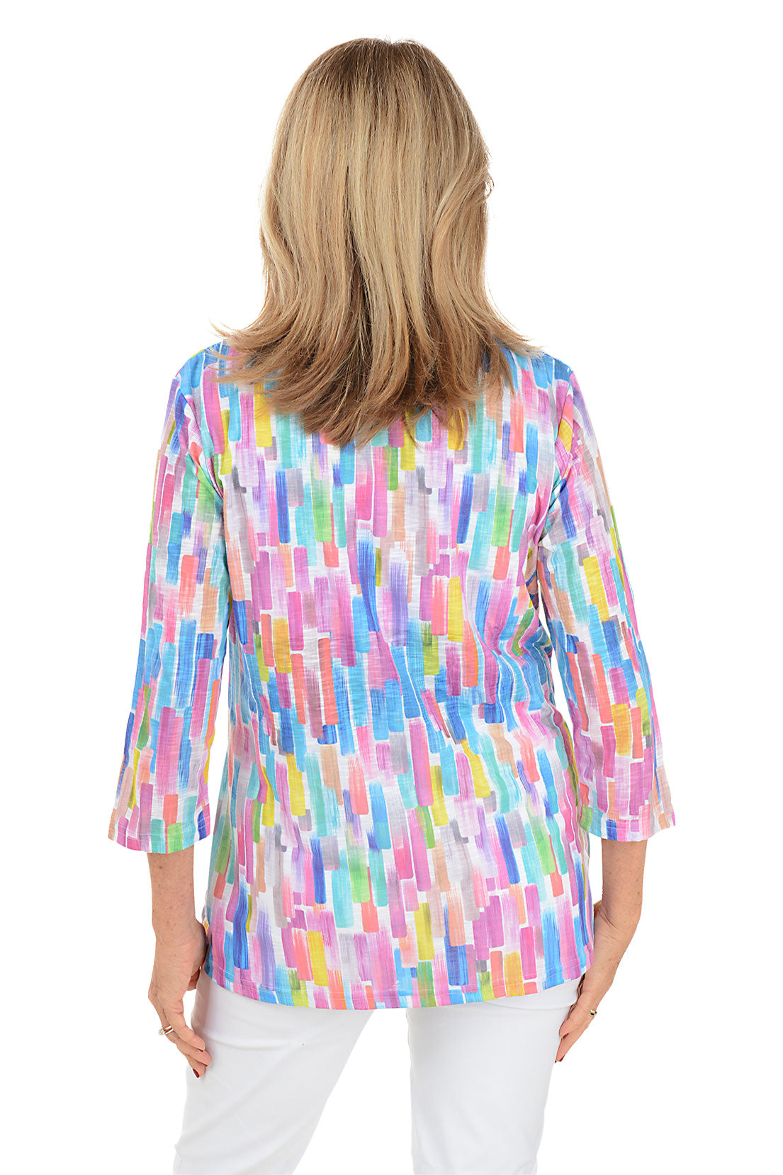 Rainbow Mist Criss Cross Tunic - Women's Boho Chic Flowy Blouse for Summer Beach & Casual Wear | Perfect for Vacation, Music Festivals & Everyday Style