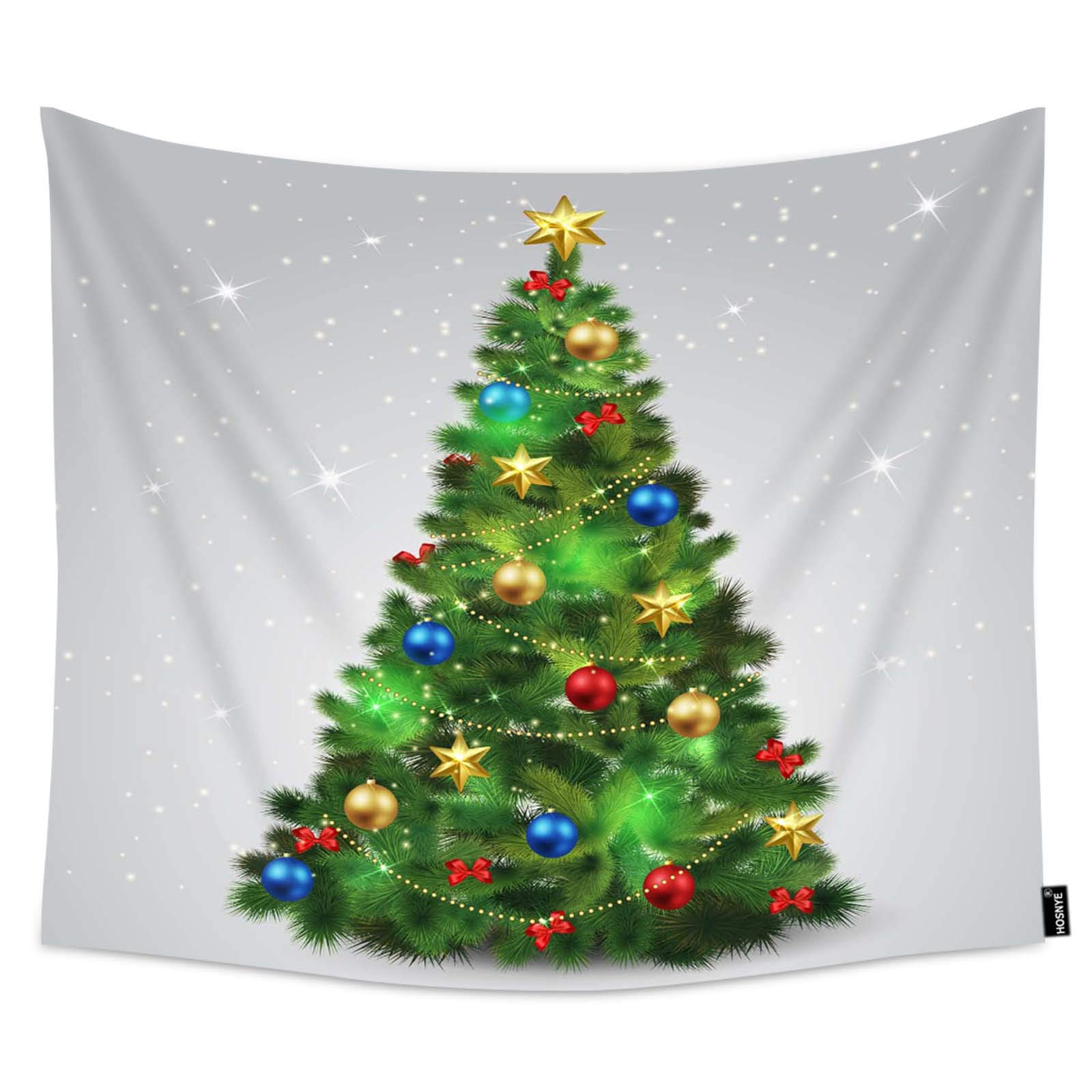 Festive Christmas Tree Tapestry Wall Hanging - Colorful Lights Holiday Decor for Living Room, Bedroom & Dorm - 60 x 40 Inch Holiday Home Decor - Perfect for Christmas Parties, Gift Exchanges & Cozy Winter Nights