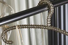 Elegant Beaded Wooden Hangers with Amber Accents - Premium Closet Organizers for Dresses, Suits & Delicate Clothing (Set of 6) - Perfect for Walk-In Closets, Boutique Displays & Wedding Dress Storage