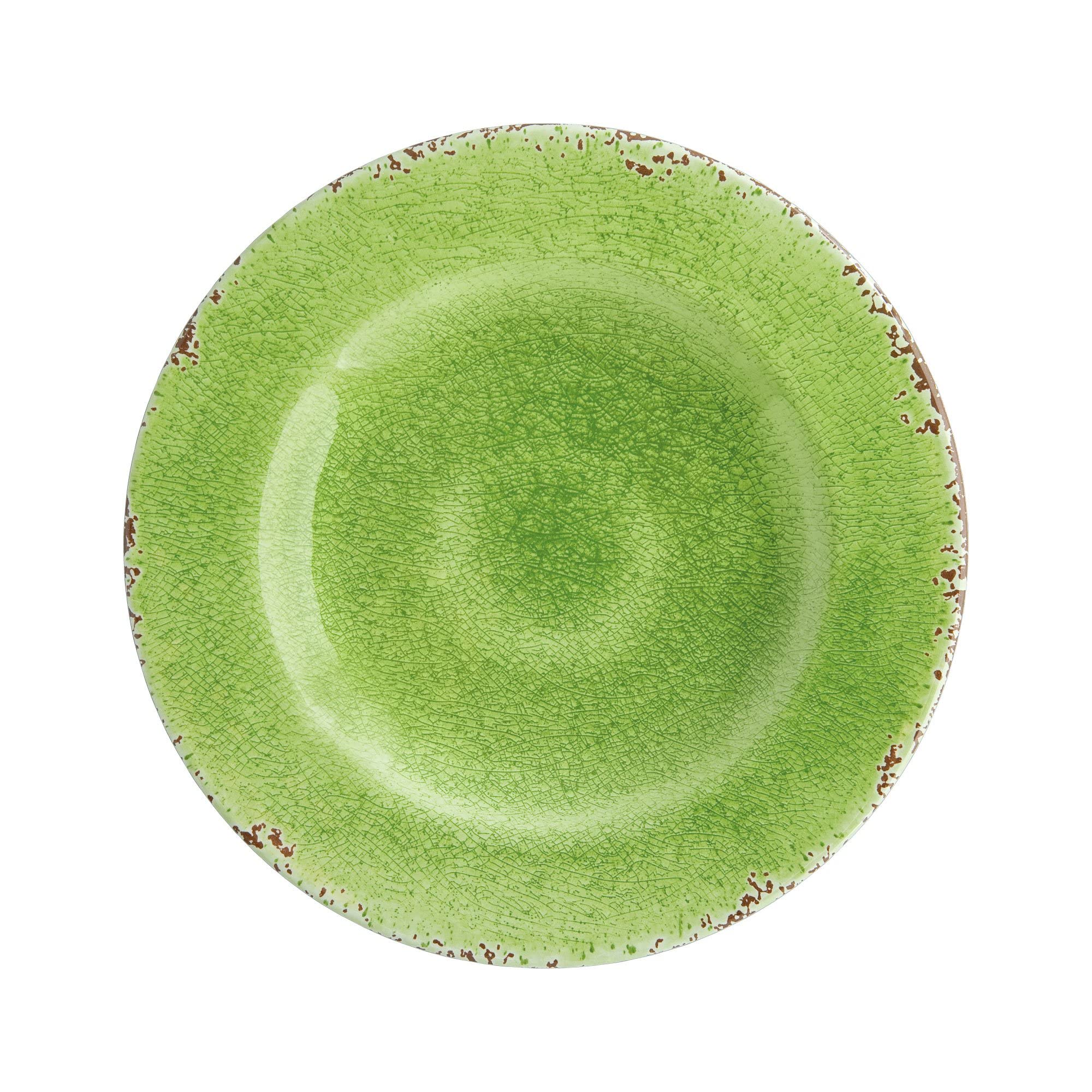 UPware 16-Piece Crackle Melamine Dinnerware Set - Durable Outdoor Dishes for Picnics, Camping & Patio Dining - Includes Plates & Bowls for 4 People - Stylish Green Crackle Design - Shatterproof & Lightweight for Easy Outdoor Use
