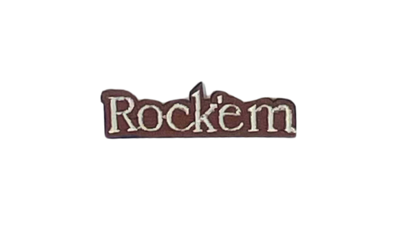 Rock'em Logo Hat Patch - Custom Iron-On Embroidered Patch for Caps, Jackets & Bags - Perfect for DIY Fashion, Branding & Gifts