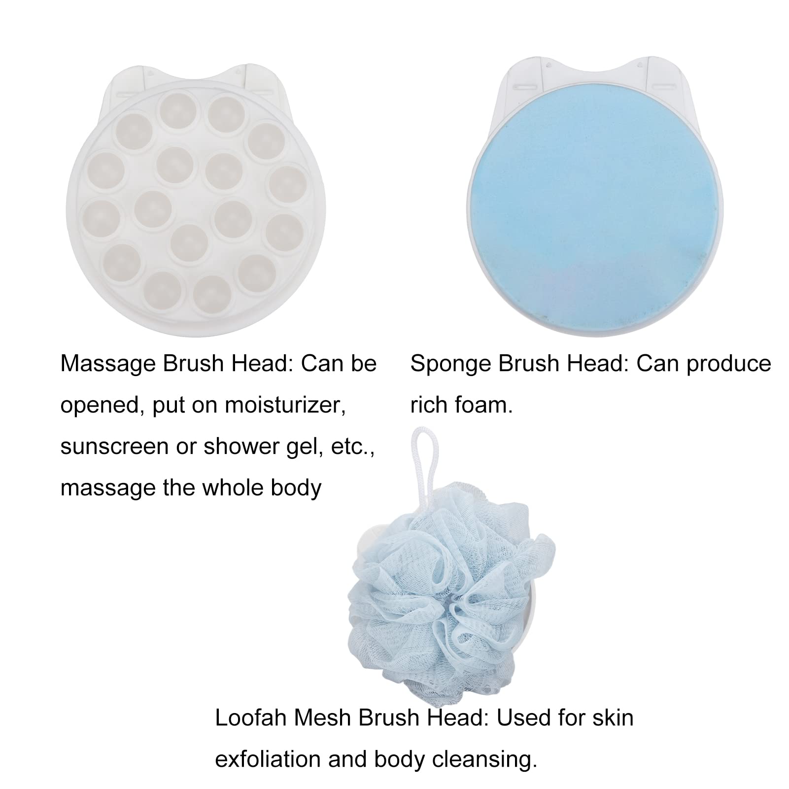 3-in-1 Back Bath Brush with Long Handle - Exfoliating & Cleansing Shower Brush for Adults & Kids - Perfect for Hard-to-Reach Areas & Spa-Like Experience at Home