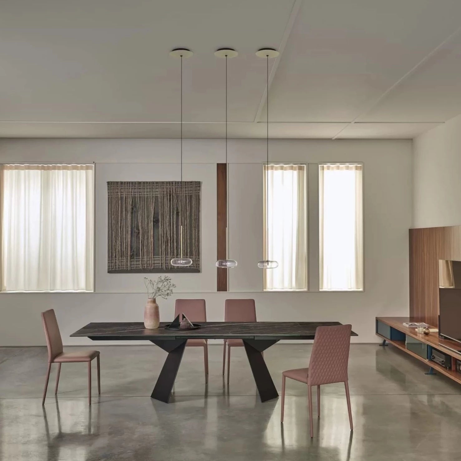 Fiandre Extendable Marble & Ceramic Dining Table - Expandable Modern Kitchen Table for Small Spaces | Perfect for Apartments, Breakfast Nooks & Entertaining Guests