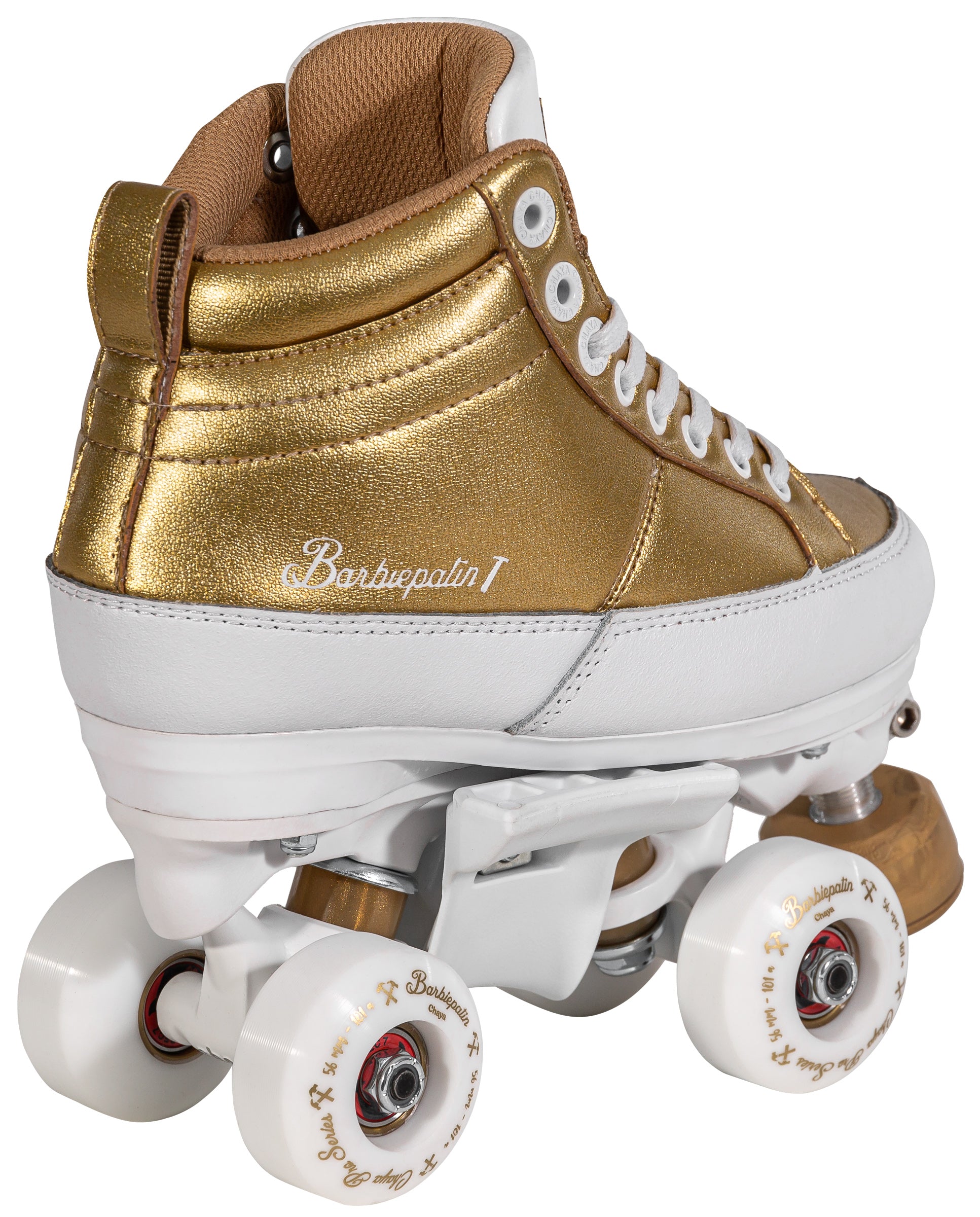 Chaya Kismet Barbiepatin Pro Roller Skates Gold - Premium Women's Quad Roller Skates for Outdoor & Indoor Skating, Rink, Fitness & Artistic Performance