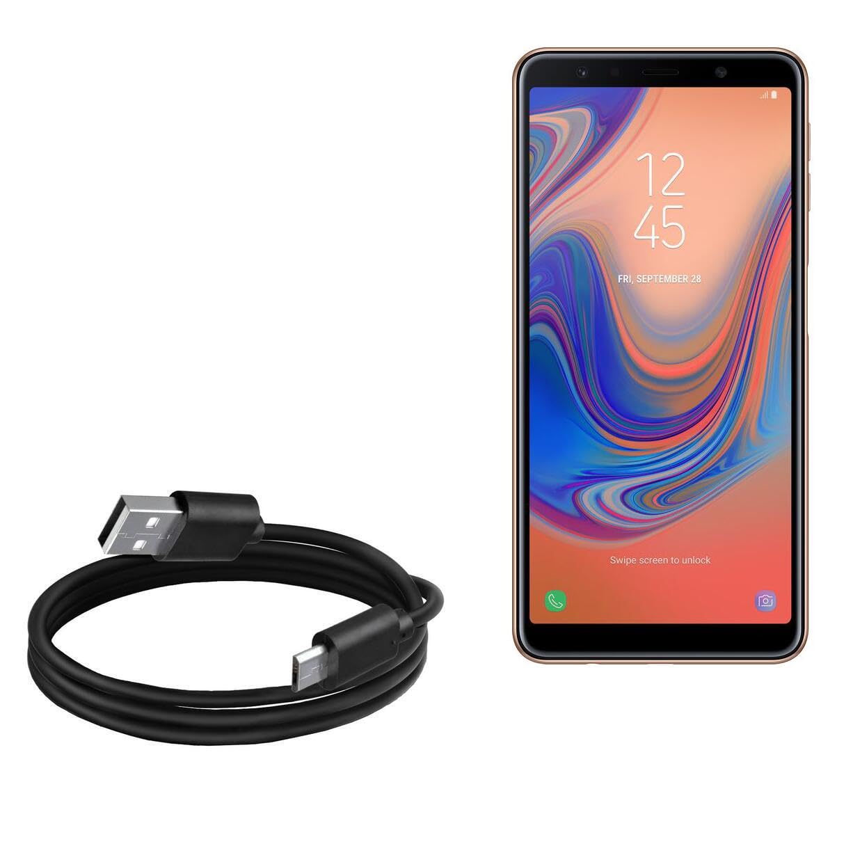 Premium Sync & Charge Cable for Samsung Galaxy A7 (2018) - Fast Charging, Durable Nylon Braided USB Cable Compatible with Samsung Galaxy A7 (2018) - Perfect for Home, Office & Travel Charging Needs