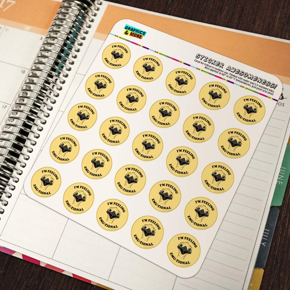 Funny Emotional Emu Stickers for Planners, Calendars & Scrapbooking - Cute Crafting Decals for Journals, Bullet Journals & DIY Projects - Perfect for School, Office & Gift Giving