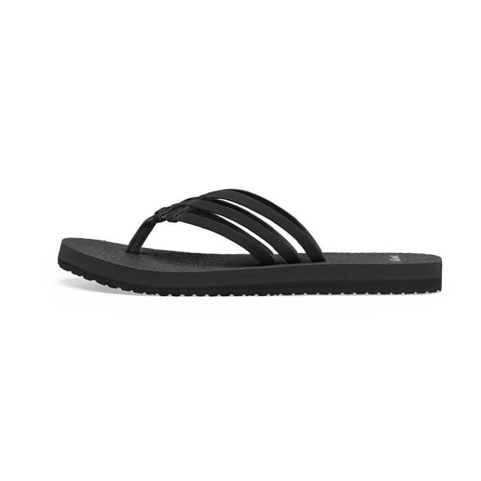Sanuk Women's Yoga Sandy Sandals - Comfortable Slip-On Sandals for Yoga, Beach & Casual Wear - Black