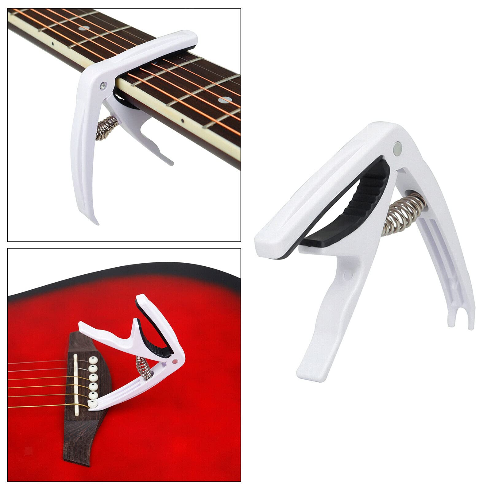 **Premium ABS Resin Ukulele Capo - 4 String Guitar Clamp for Soprano, Concert, Tenor & Baritone Ukuleles (Black) - Perfect for Live Performances, Practice & Travel**