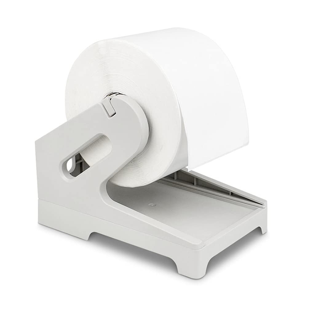UKCOCO 1-Pack Magnetic Thermal Label Holder with Foldable Bracket - Round Desktop Stand for Printer Labels, Stickers & Plastic Face Sheets | Perfect for Office, Warehouse & Retail Organization